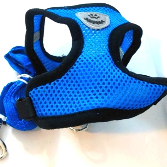 SMALL PET HARNESS VEST WITH LEASH ROYAL BLUE AND BLACK SIZE SMALL NWT - Picture 4 of 8